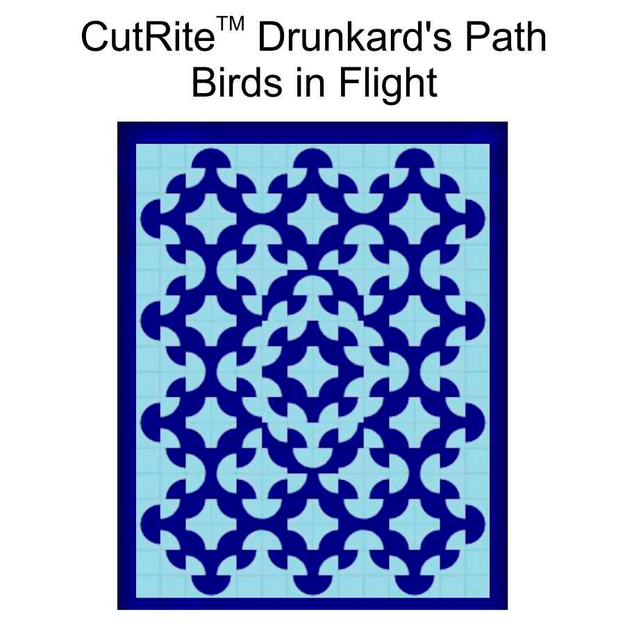 CutRite Slit 'N Sew Drunkard's Path Birds in Flight Quilt Pattern (CRDP50)