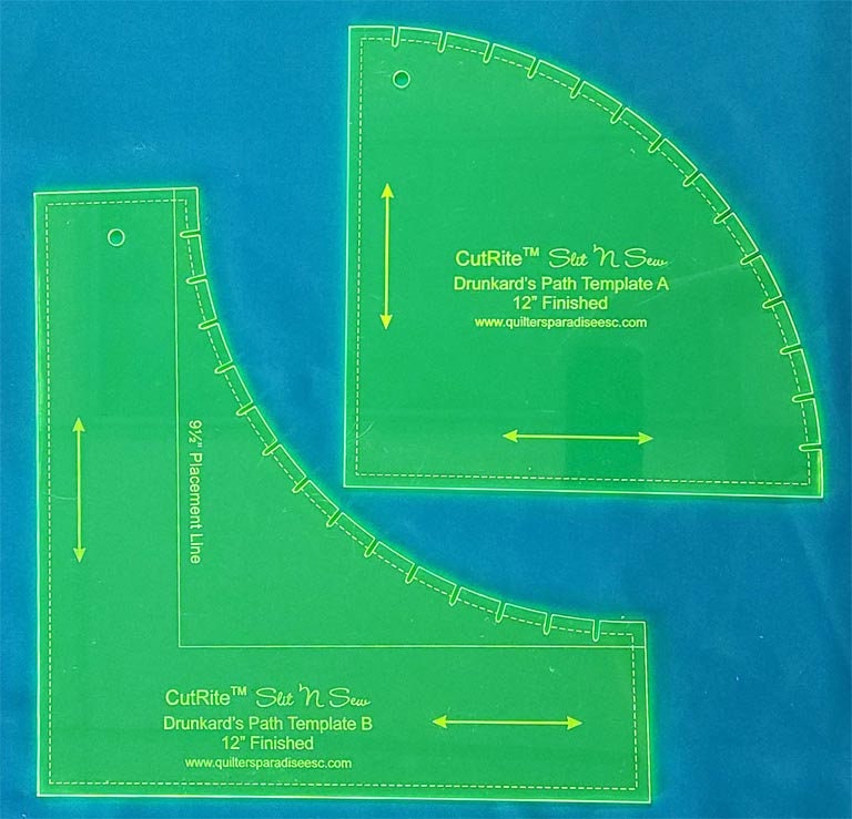 CutRite Slit 'N Sew Drunkard's Path 12 Inch Finished Template Set