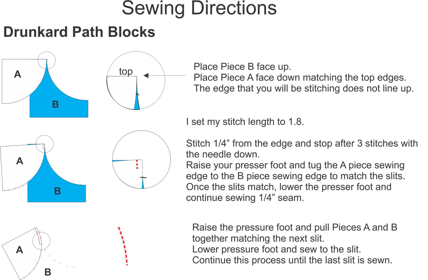 CutRite Slit 'N Sew Drunkard's Path Bubbles Rising Quilt Pattern (CRPD65)