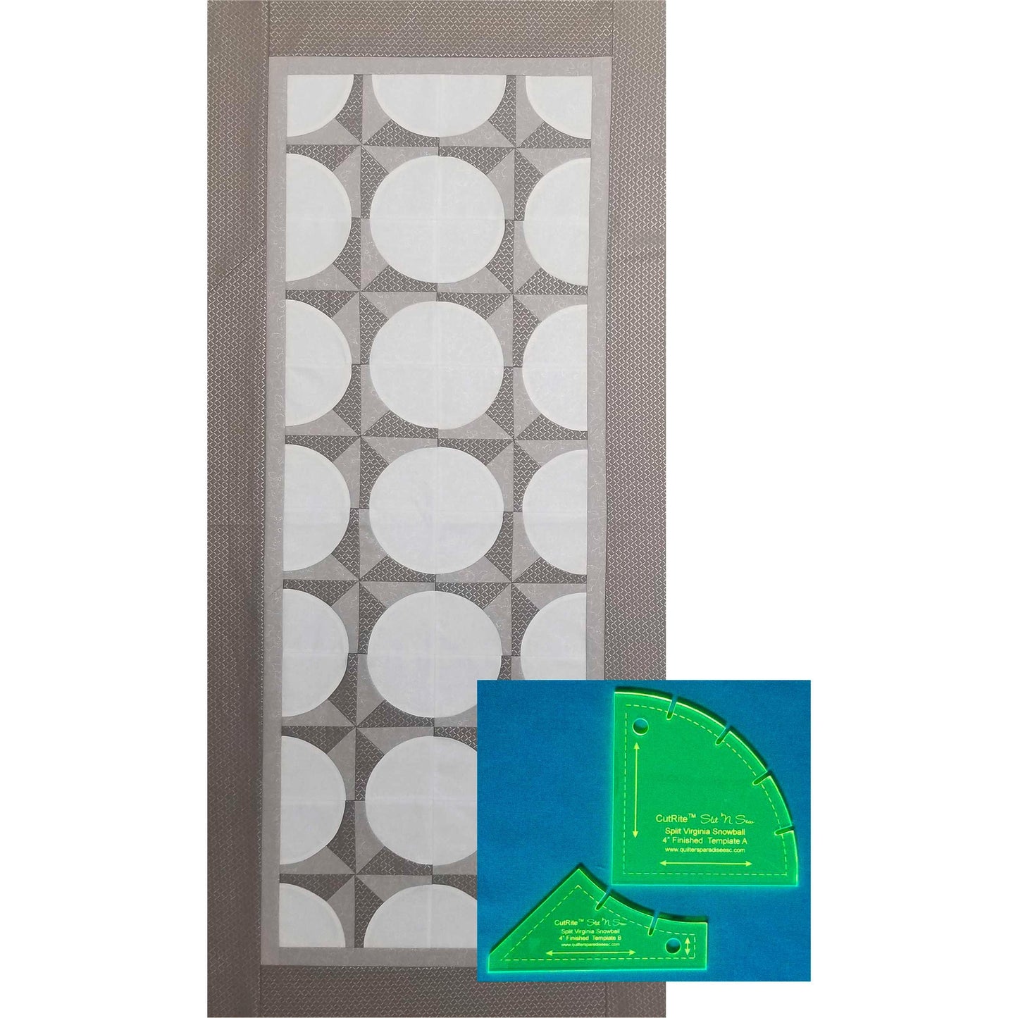CutRite Slit 'N Sew Split Virginia Snowball 4 Inch Finished Template Set