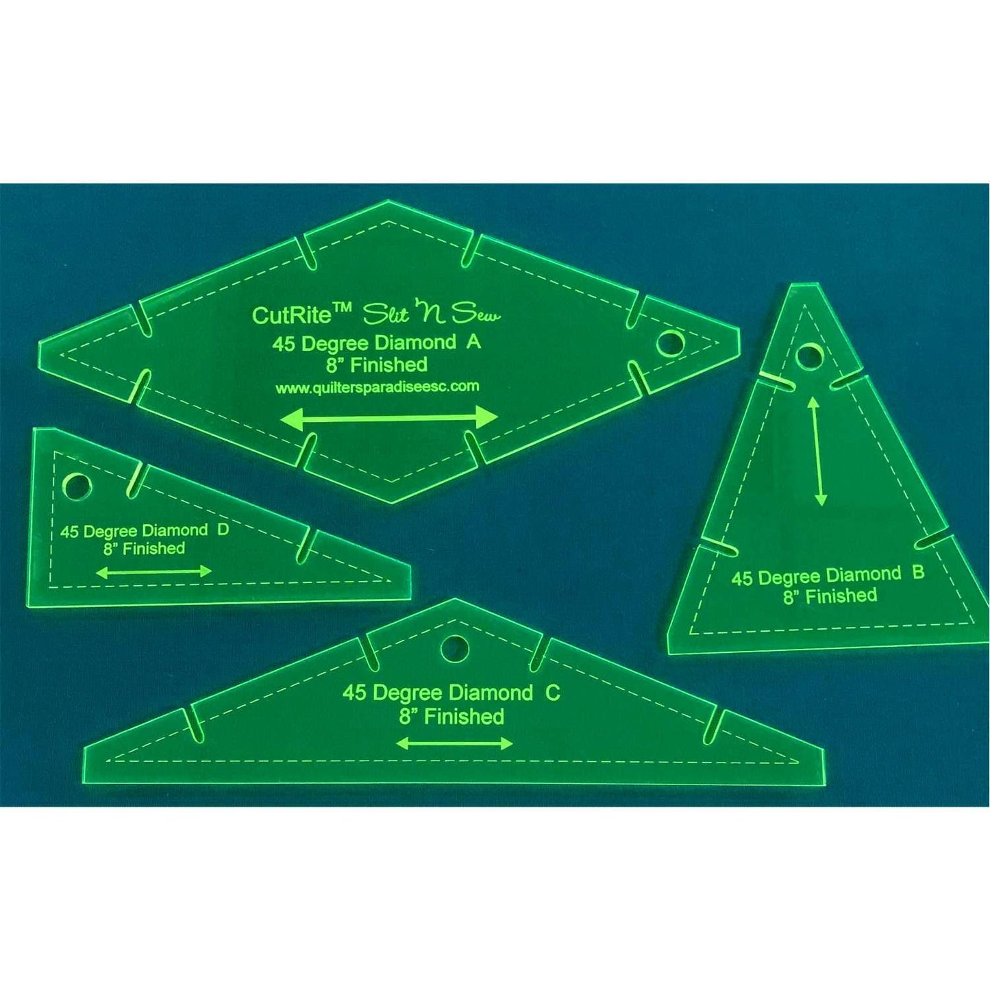 CutRite Slit 'N Sew 45 Degree Diamond 8 Inch Finished Template Set
