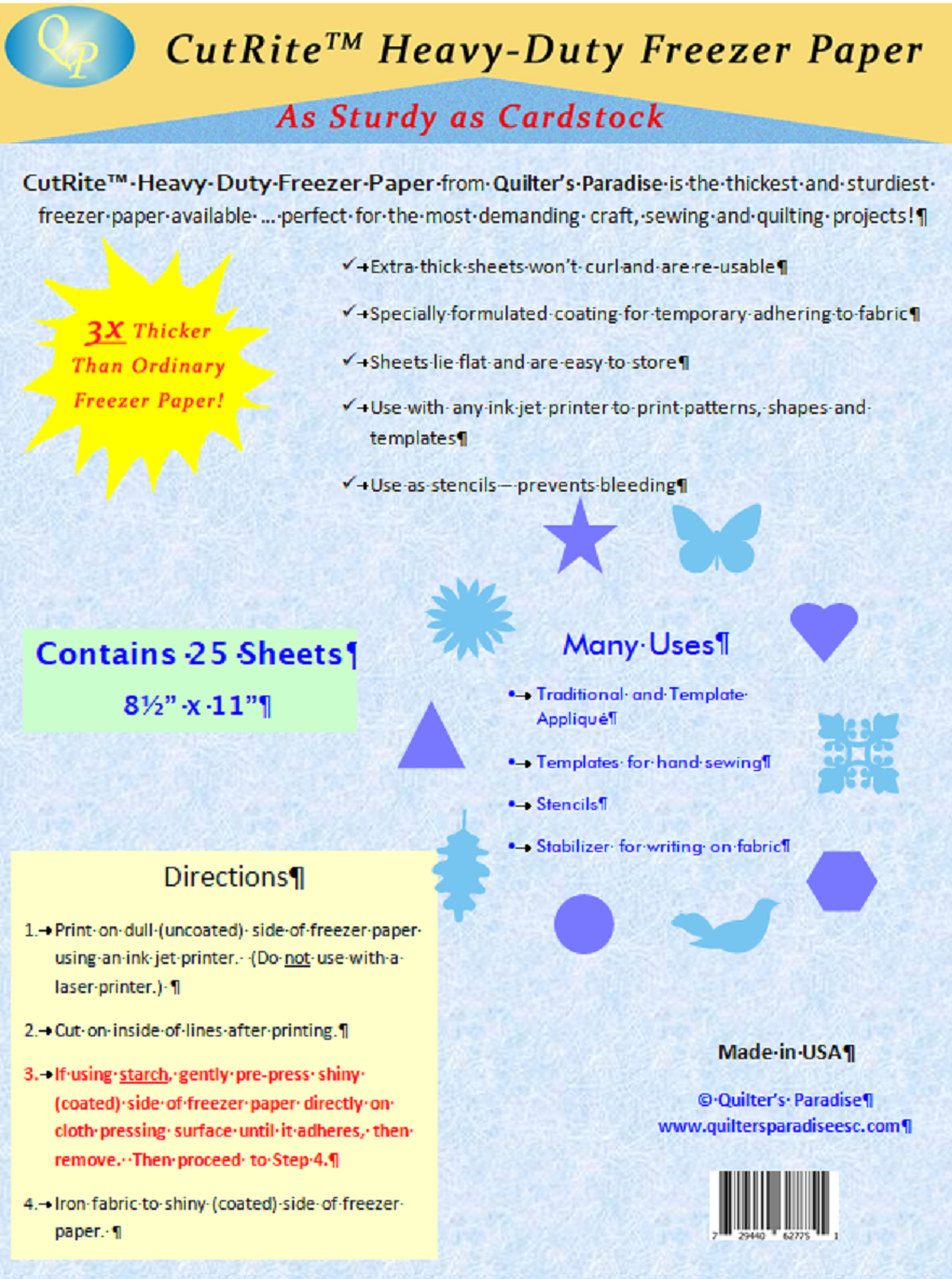 CutRite Heavy Duty Freezer Paper (Pkg of 25)