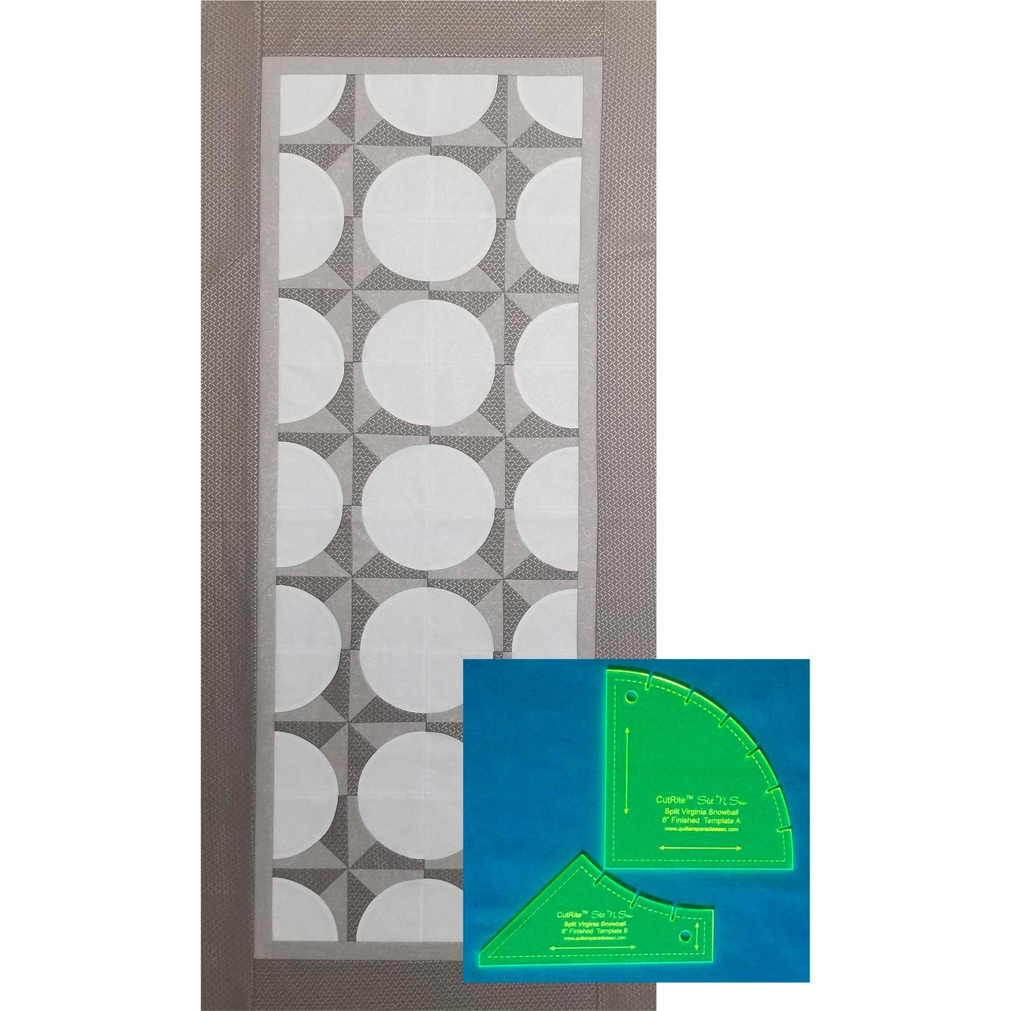 CutRite Slit 'N Sew Split Virginia Snowball 6 Inch Finished Template Set