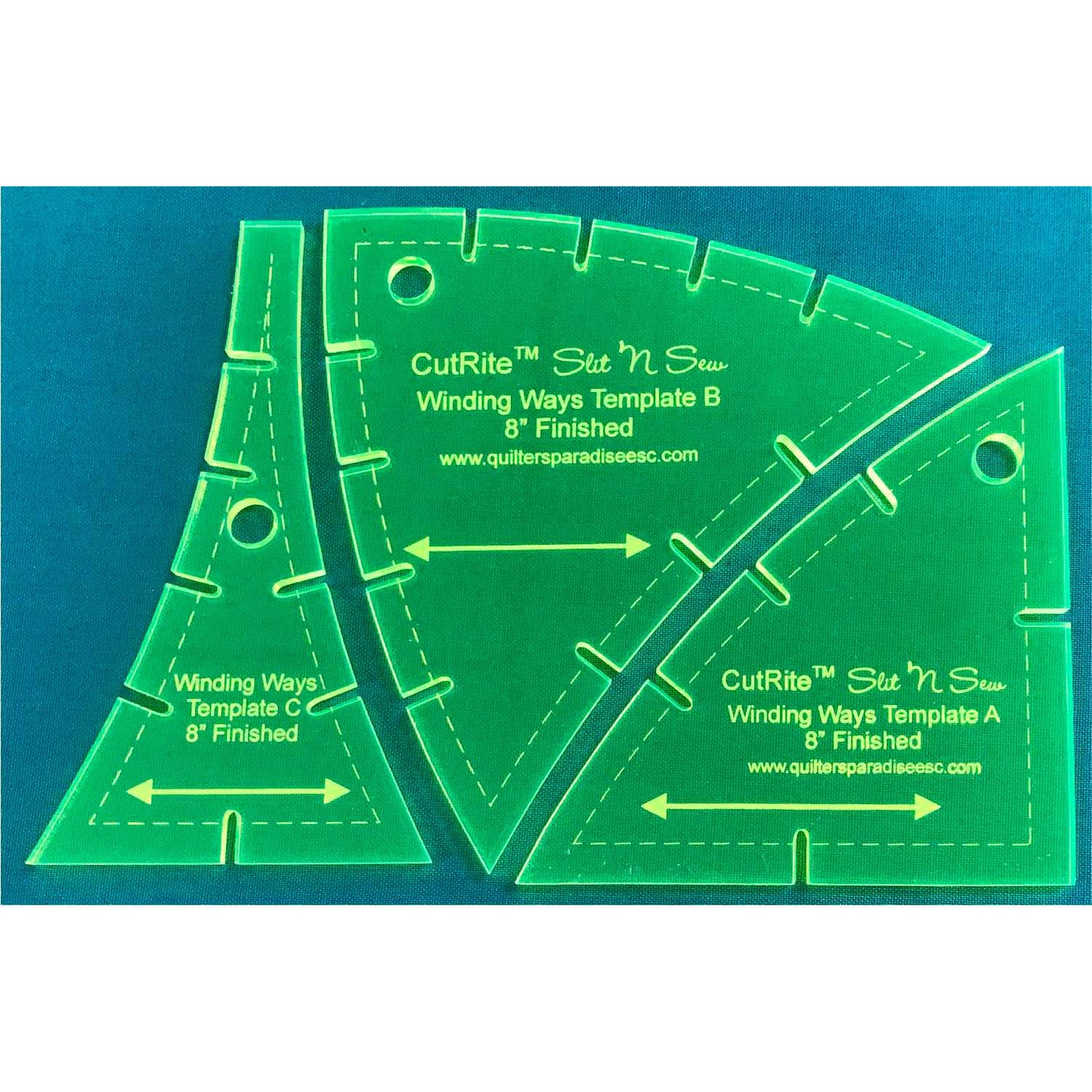 CutRite Slit 'N Sew Winding Ways 8 Inch Finished Template Set