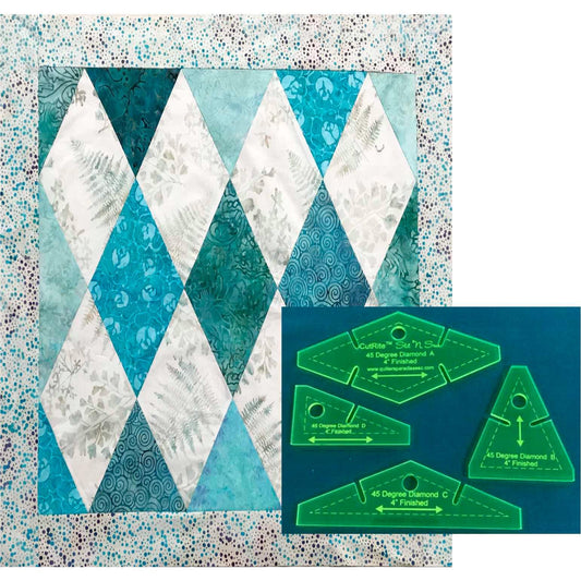 CutRite Slit 'N Sew 45 Degree Diamond 4 Inch Finished Template Set