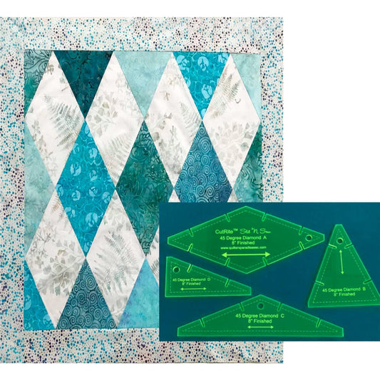 CutRite Slit 'N Sew 45 Degree Diamond 8 Inch Finished Template Set