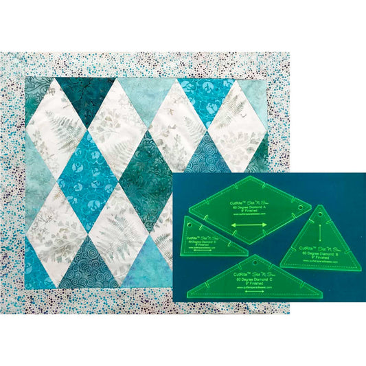CutRite Slit 'N Sew 60 Degree Diamond 9 Inch Finished Template Set