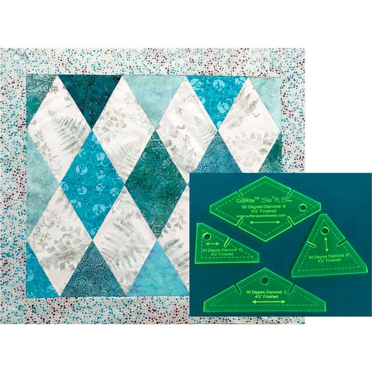 CutRite Slit 'N Sew 60 Degree Diamond 4-1/2 Inch Finished Template Set
